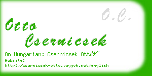 otto csernicsek business card